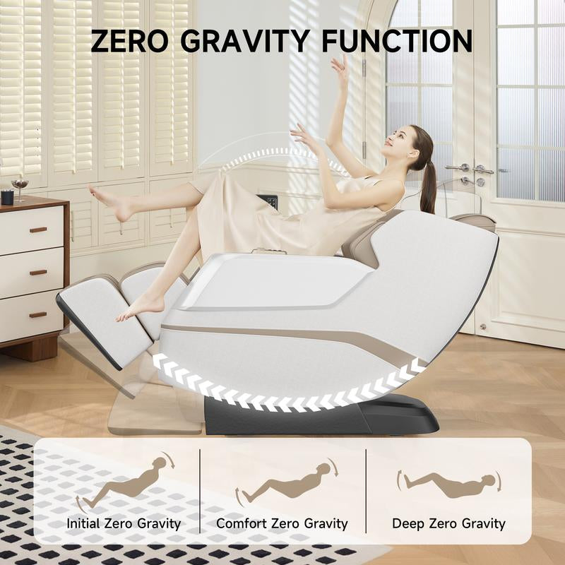 Experience Ultimate Relaxation: Real Relax Favor-27 SL Track Full Body Zero Gravity Shiatsu Massage Chair with Voice Control & Heating