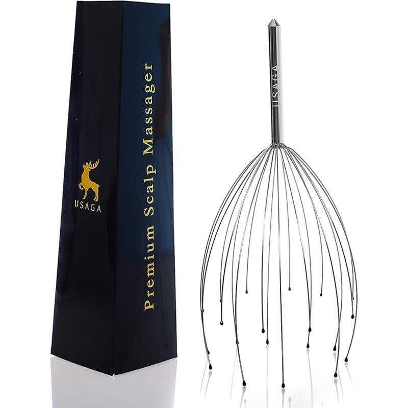 Ultimate 20-Finger Cordless Head Massager for Complete Relaxation - Adjustable and Silvery Design