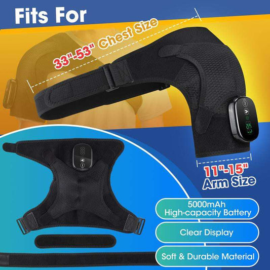 Ultimate Heating Vibration Massage Shoulder Pad - 3-Speed Heating & Vibrating Relief, Portable & USB Rechargeable, Perfect Gift for Parents!