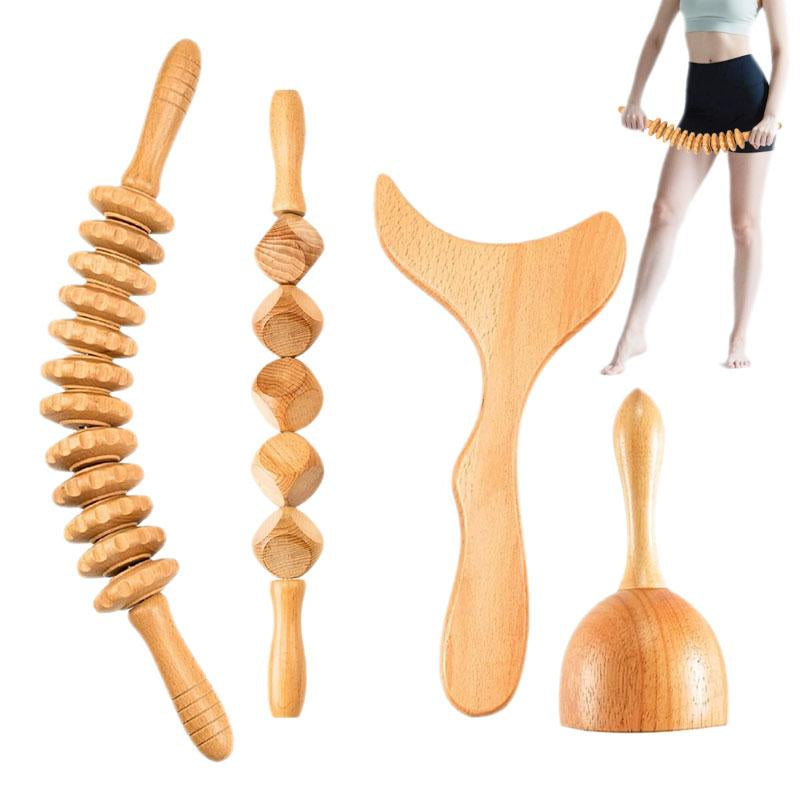 Unlock Ultimate Relaxation with our Wooden Manual Massage Tool Set for Daily Bliss – Perfect for Men & Women!