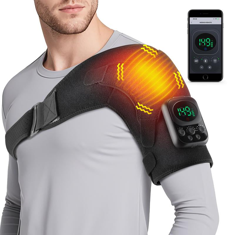 Ultimate Heating Vibration Massage Shoulder Pad - 3-Speed Heating & Vibrating Relief, Portable & USB Rechargeable, Perfect Gift for Parents!