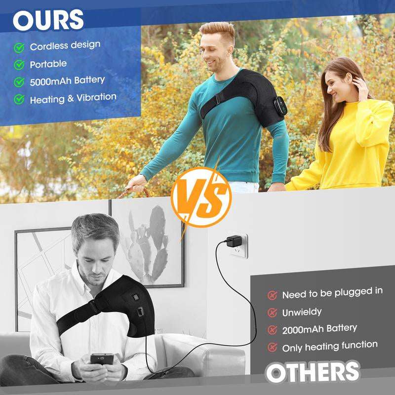 Ultimate Heating Vibration Massage Shoulder Pad - 3-Speed Heating & Vibrating Relief, Portable & USB Rechargeable, Perfect Gift for Parents!