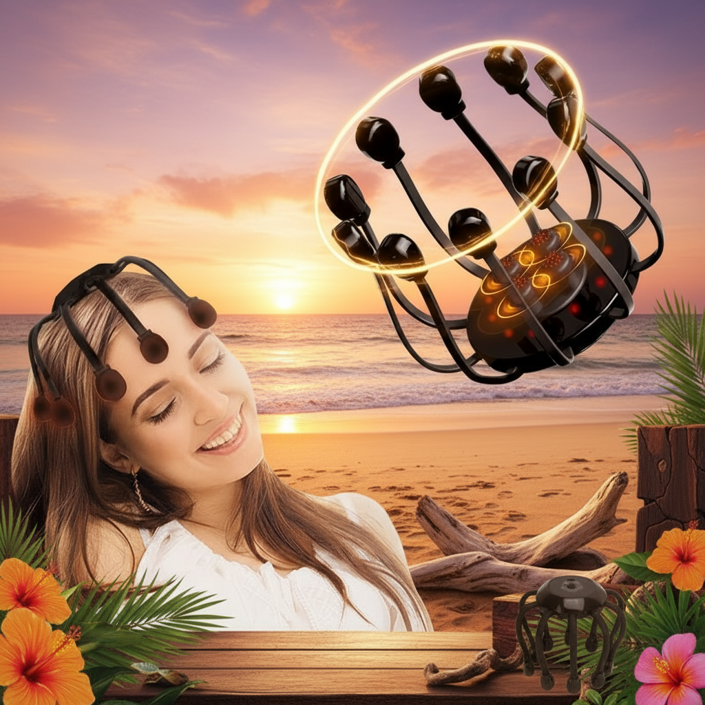 RelaxxZen Elektrischer Kopf-Massager – Wiederaufladbar mit 5 Modi für Zuhause & Büro