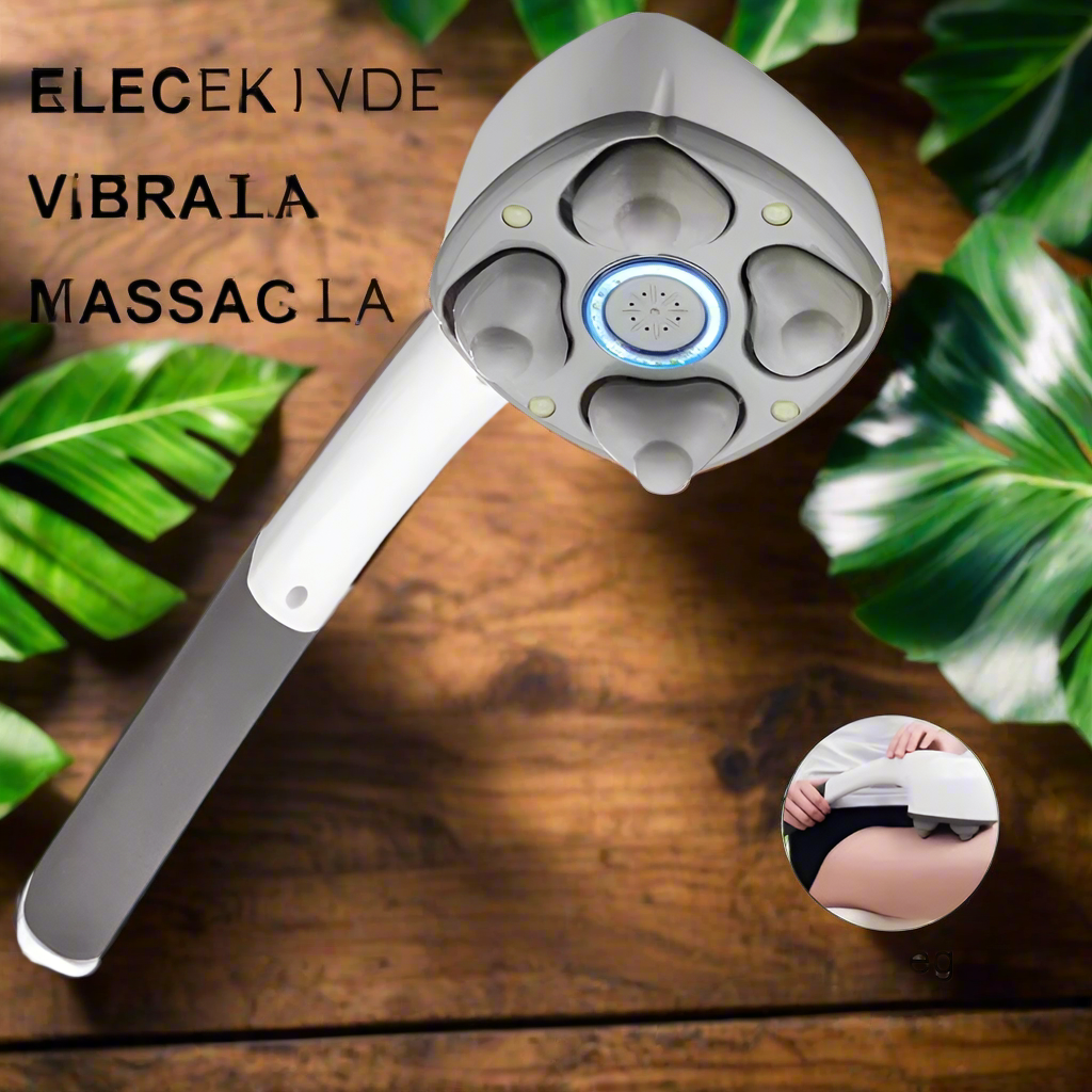 RelaxxZen Elektrisches Body-Massagegerät – Mit Anion-Technologie & 4 Massageköpfen