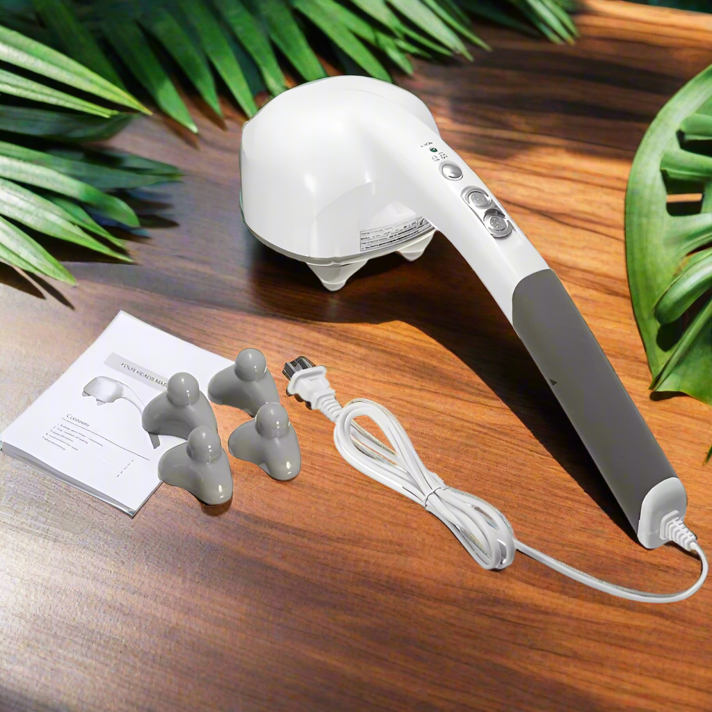 RelaxxZen Elektrisches Body-Massagegerät – Mit Anion-Technologie & 4 Massageköpfen