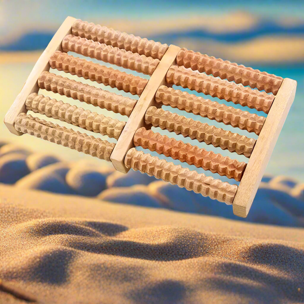 RelaxxZen 3D Shiatsu Fußroller – Holz-Massager für Stressabbau & Reflexzonenmassage