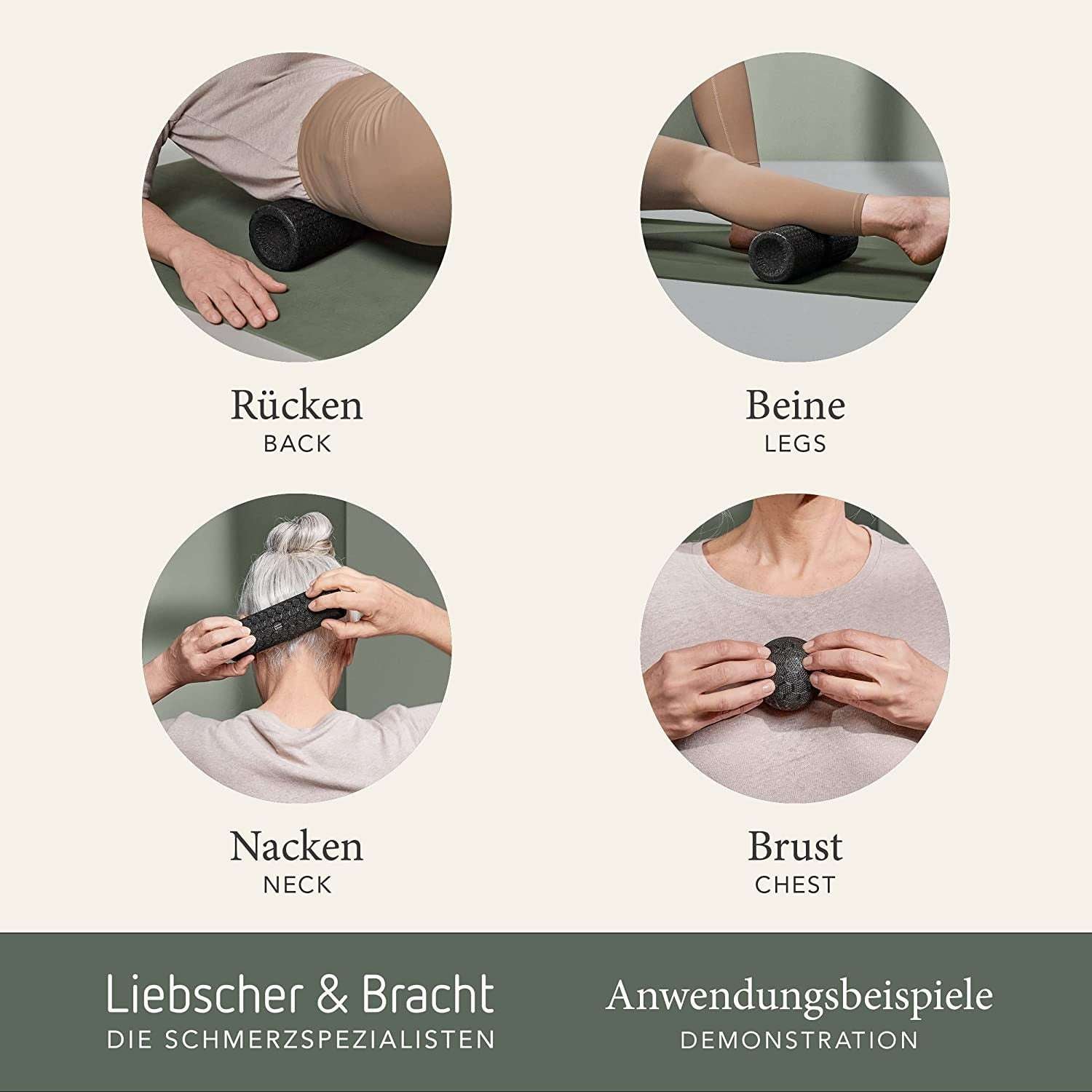 Liebscher & Bracht Original Faszien-Set: 2 Faszienrollen & 2 Faszienbälle - Deutsches Faszienrollenset mit Übungs-App für effektive Massage und Entspannung
