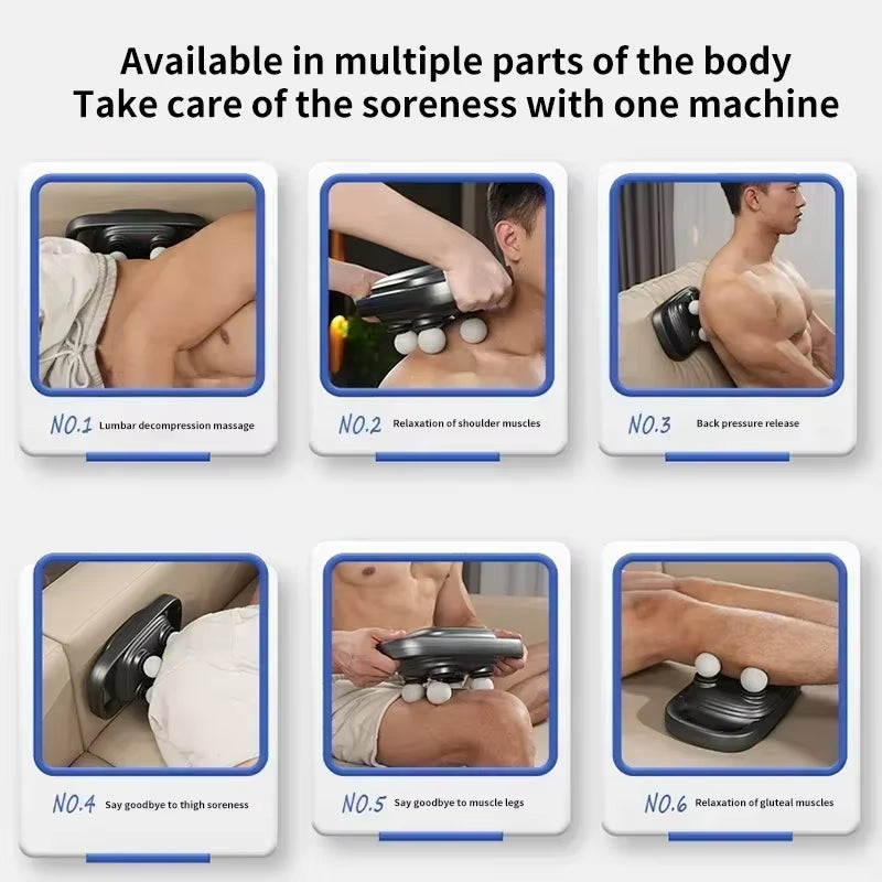 Ultimate 4-Head Wireless Fascia Gun: Professional Massager for Instant Muscle Relief and Dynamic Therapy