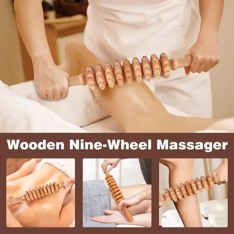 Unlock Ultimate Relaxation with our Wooden Manual Massage Tool Set for Daily Bliss – Perfect for Men & Women!