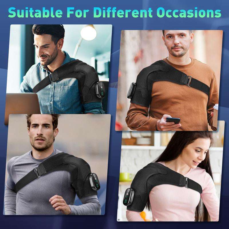 Ultimate Heating Vibration Massage Shoulder Pad - 3-Speed Heating & Vibrating Relief, Portable & USB Rechargeable, Perfect Gift for Parents!