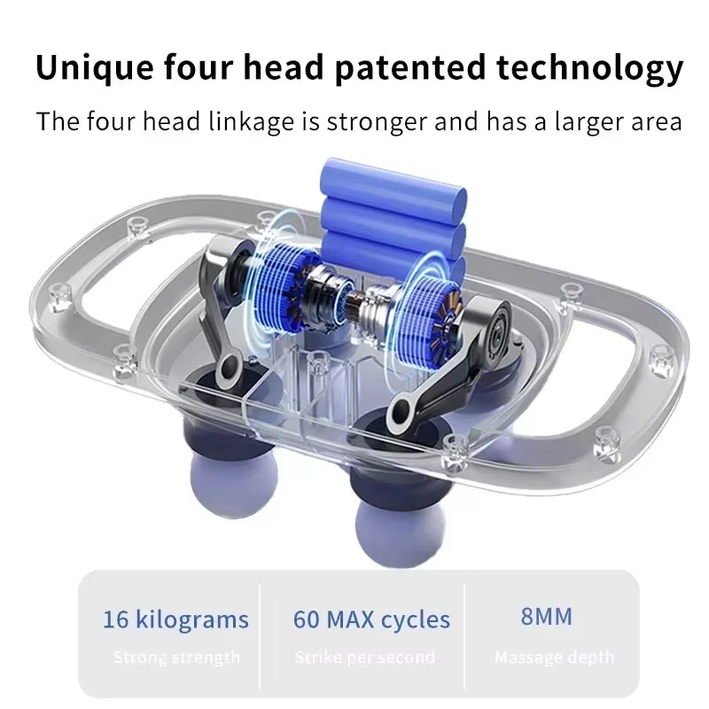Ultimate 4-Head Wireless Fascia Gun: Professional Massager for Instant Muscle Relief and Dynamic Therapy