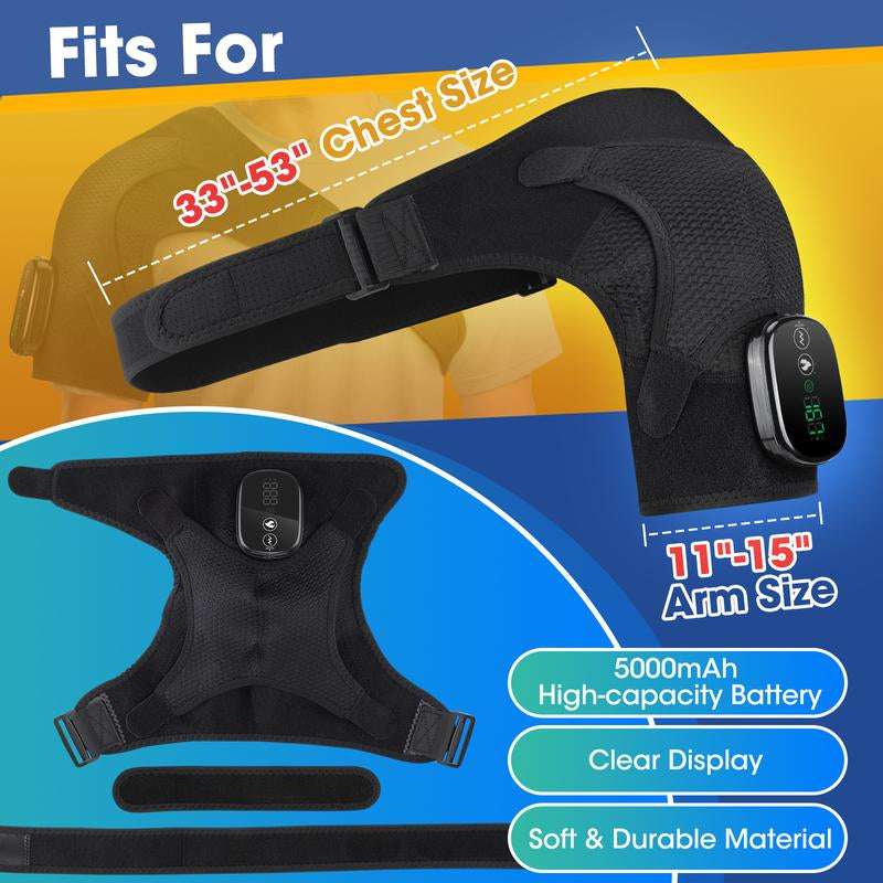 Ultimate Heating Vibration Massage Shoulder Pad - 3-Speed Heating & Vibrating Relief, Portable & USB Rechargeable, Perfect Gift for Parents!