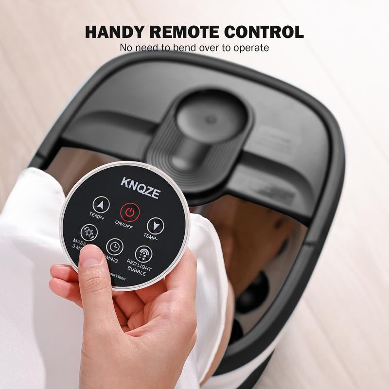 Ultimate Relaxation: Heated Electric Foot Spa with Bubble Massage & Remote Control – 24 Shiatsu Massage Balls for Stress Relief & Pampering (Black)