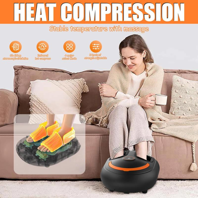 Revitalize Your Feet: Ultimate Foot Massager with Heat, Deep Kneading, and Air Compression - Perfect Gift for Wellness!