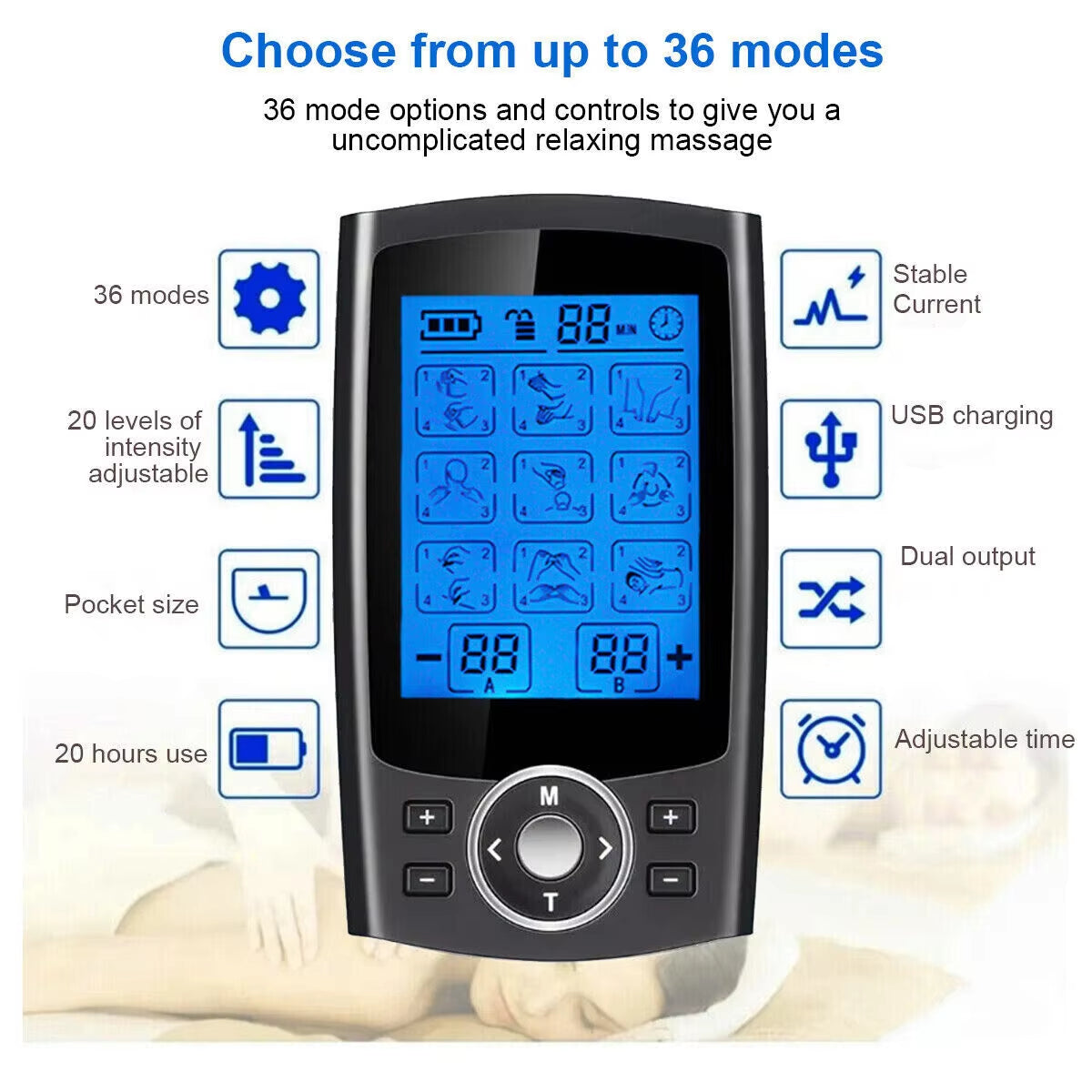 Elite 36 Mode Electric Muscle Massager - Ultimate Arm and Back Relaxation & Slimming Device