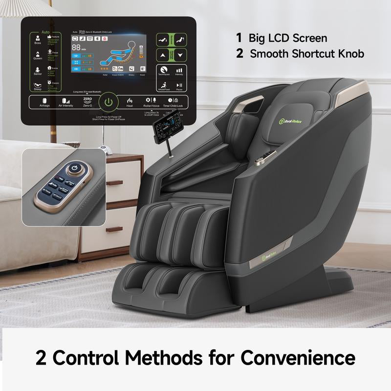 Experience Ultimate Relaxation: Real Relax 2024 Zero Gravity Full Body Shiatsu Massage Chair with Airbag Heating - Comfortable Favor-23 Recliner