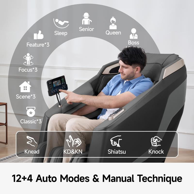 Experience Ultimate Relaxation: Real Relax 2024 Zero Gravity Full Body Shiatsu Massage Chair with Airbag Heating - Comfortable Favor-23 Recliner
