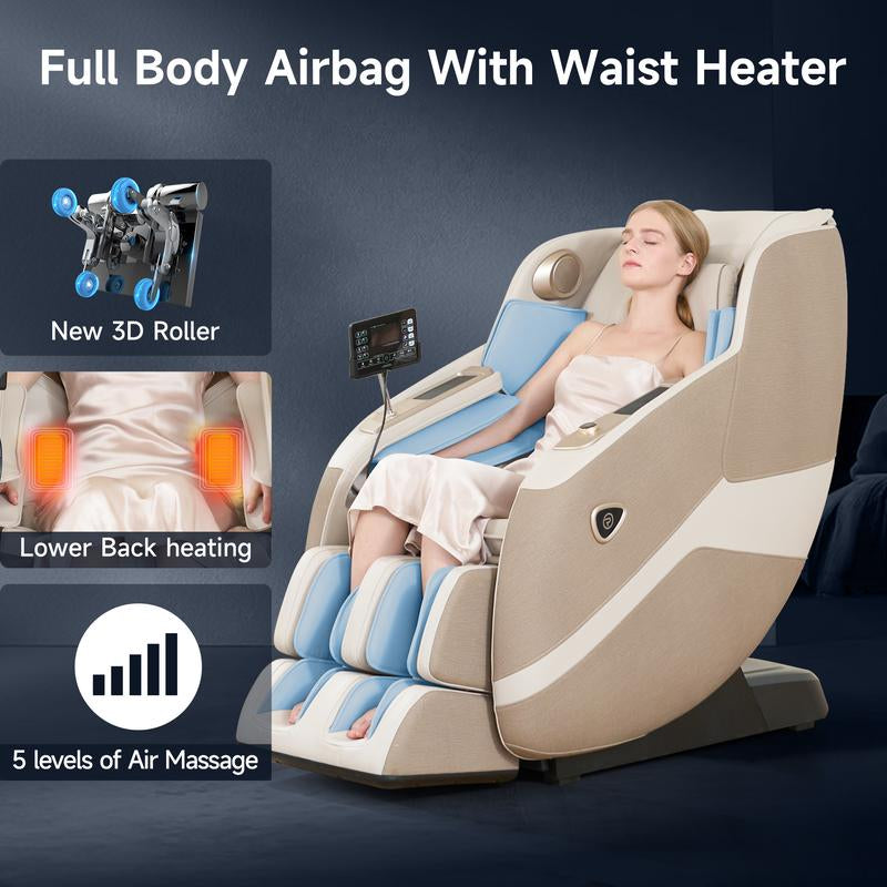 Real Relax Zero Gravity Massage Chair - Full Body Stretch with Heat & Bluetooth, PS5100 Comfort Recliner