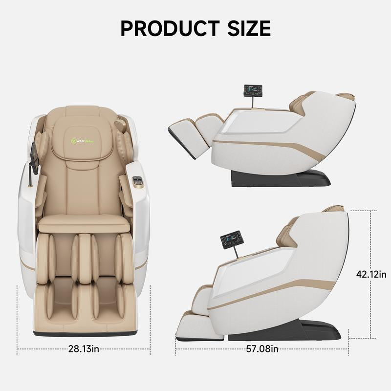 Experience Ultimate Relaxation: Real Relax Favor-27 SL Track Full Body Zero Gravity Shiatsu Massage Chair with Voice Control & Heating