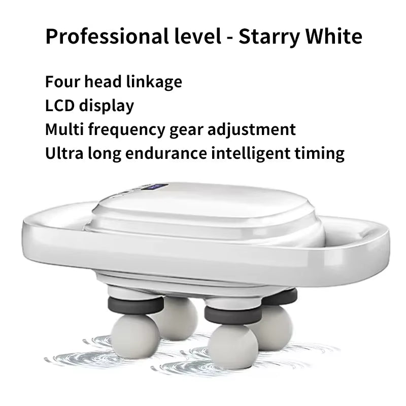 Ultimate 4-Head Wireless Fascia Gun: Professional Massager for Instant Muscle Relief and Dynamic Therapy