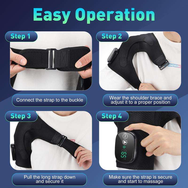 Ultimate Heating Vibration Massage Shoulder Pad - 3-Speed Heating & Vibrating Relief, Portable & USB Rechargeable, Perfect Gift for Parents!