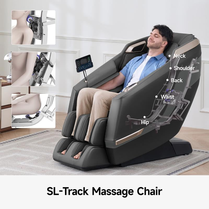 Experience Ultimate Relaxation: Real Relax 2024 Zero Gravity Full Body Shiatsu Massage Chair with Airbag Heating - Comfortable Favor-23 Recliner