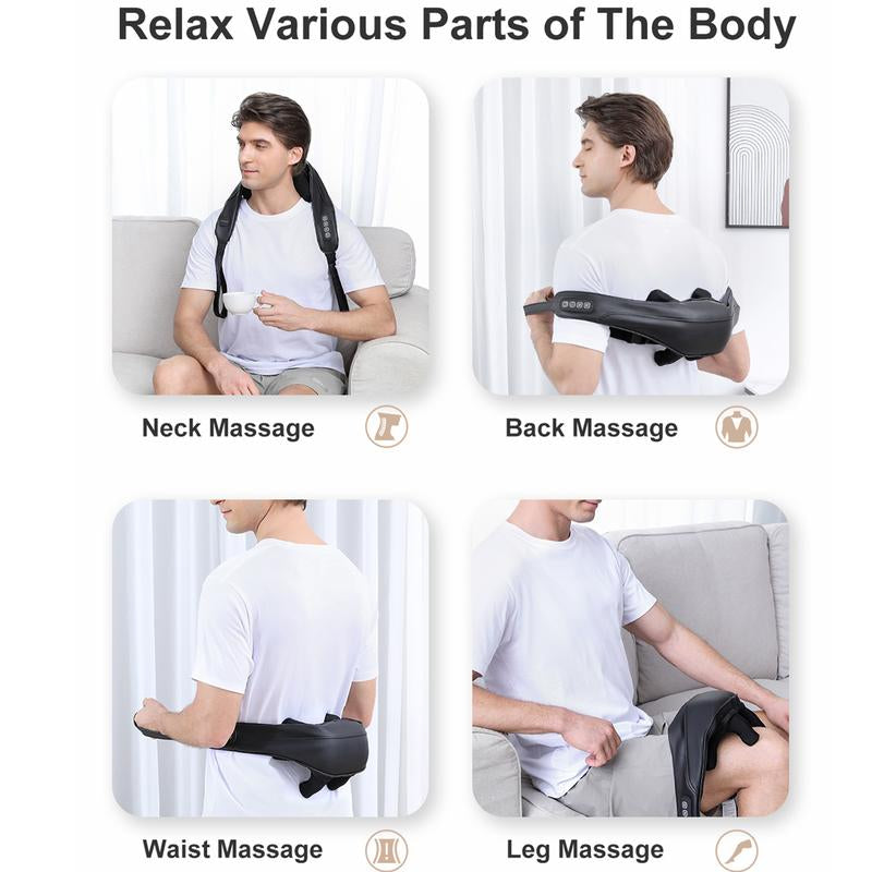 Medcursor Cordless 4D Neck Massager - Deep Tissue Kneading Relief for Neck, Back & Shoulders with Adjustable Settings
