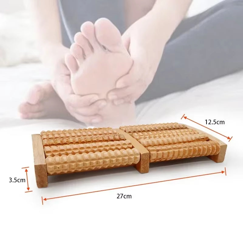 Revitalize Your Feet with the 3D Wooden Shiatsu Roller Massager - Stress Relief and Muscle Relaxation Tool for Ultimate Reflexology!