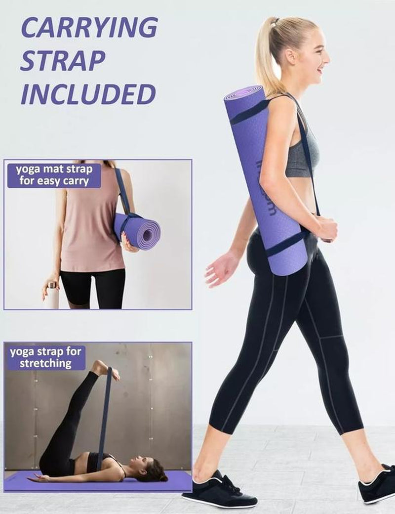 Ultimate Non-Slip Yoga Mat for Home Workouts - Eco-Friendly TPE for Pilates & Gym Exercises