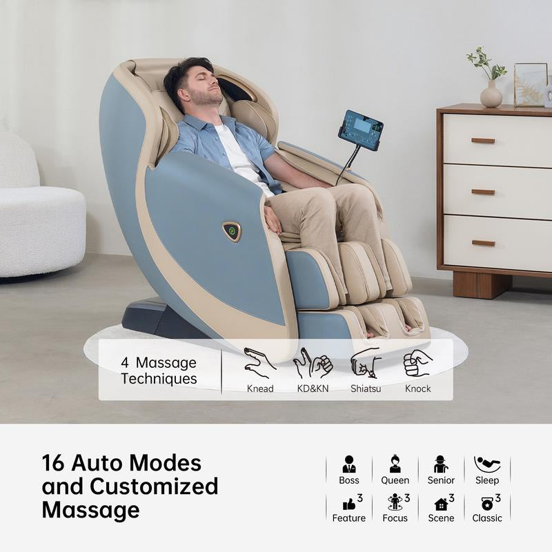 Experience Ultimate Relaxation with the Real Relax Full Body Zero Gravity Massage Chair - Airbag Heating & Bluetooth Enabled Comfort Recliner