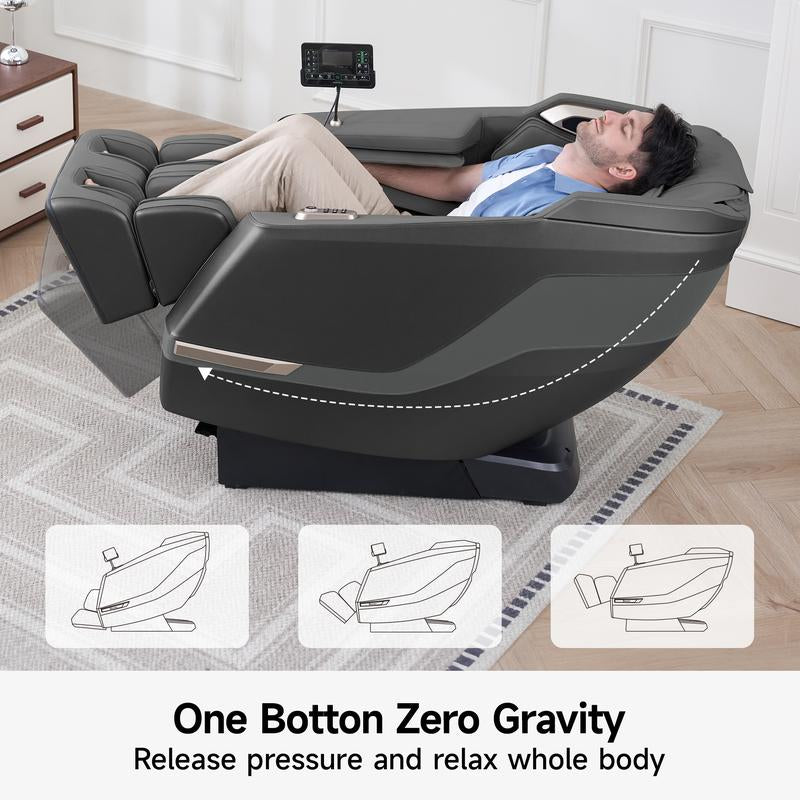 Experience Ultimate Relaxation: Real Relax 2024 Zero Gravity Full Body Shiatsu Massage Chair with Airbag Heating - Comfortable Favor-23 Recliner