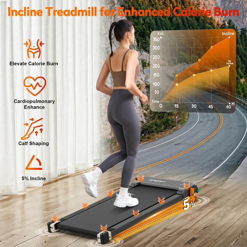 2-in-1 Walking Pad Treadmill with Massage & Incline - Perfect for Running or Relaxing!