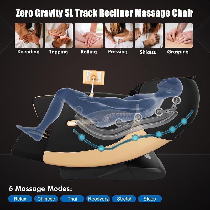 Ultimate Artist Hand Zero Gravity Massage Chair - Full Body Relaxation with 12 Modes, Bluetooth, Body Scan, Foot Roller, Airbags, Knee Massage & Heating