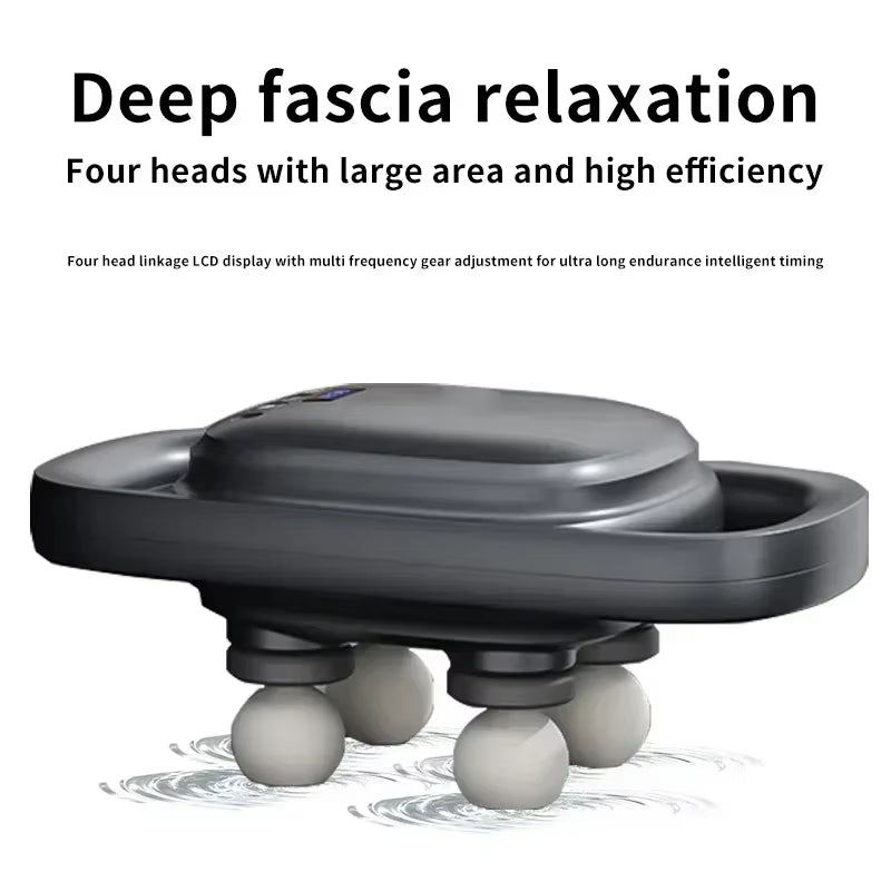 Ultimate 4-Head Wireless Fascia Gun: Professional Massager for Instant Muscle Relief and Dynamic Therapy