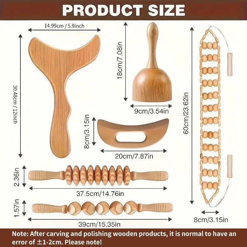Unlock Ultimate Relaxation with our Wooden Manual Massage Tool Set for Daily Bliss – Perfect for Men & Women!