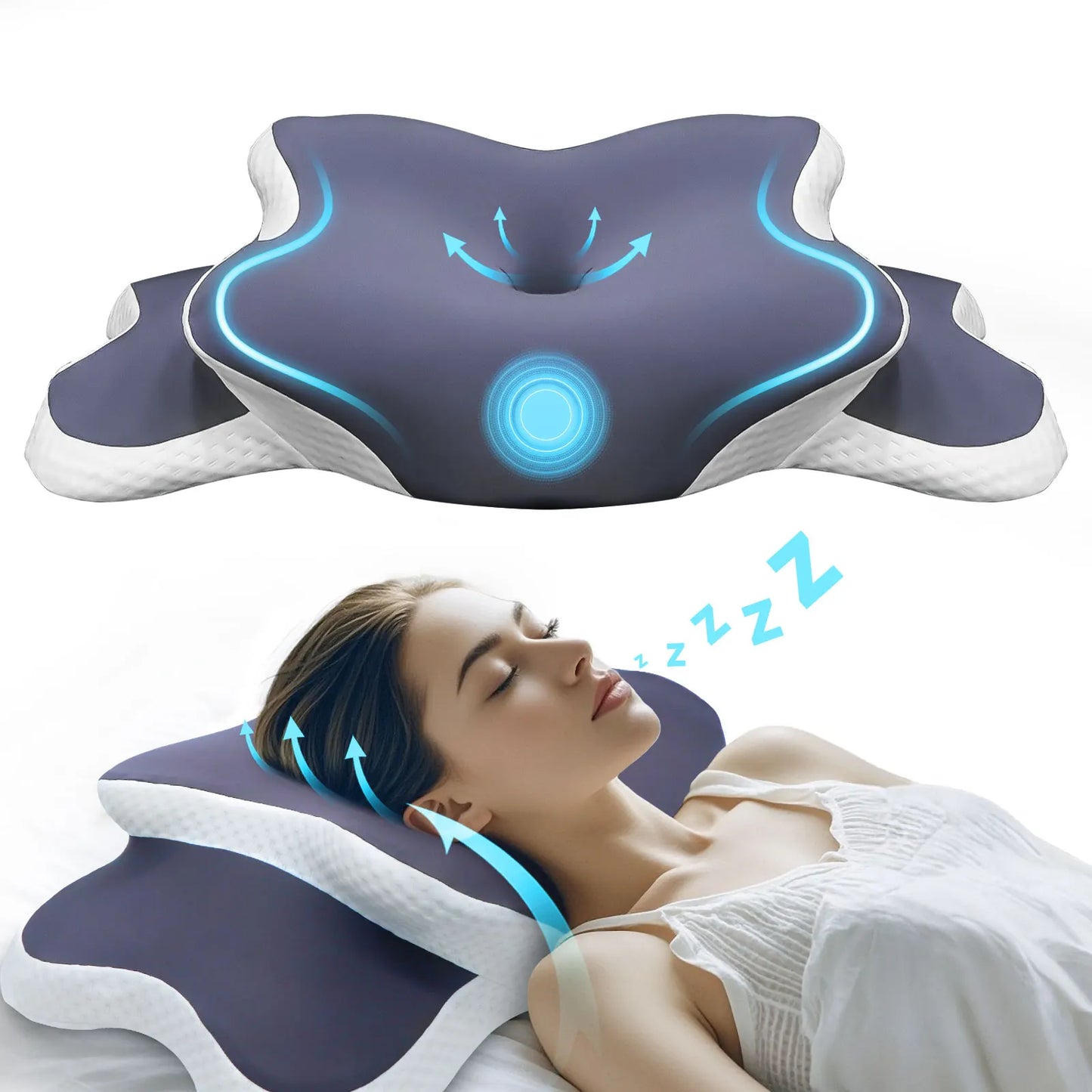 Ergonomic Memory Foam Neck Pillow for Ultimate Pain Relief - Perfect Support for Side, Back & Stomach Sleepers - Ideal Gift!