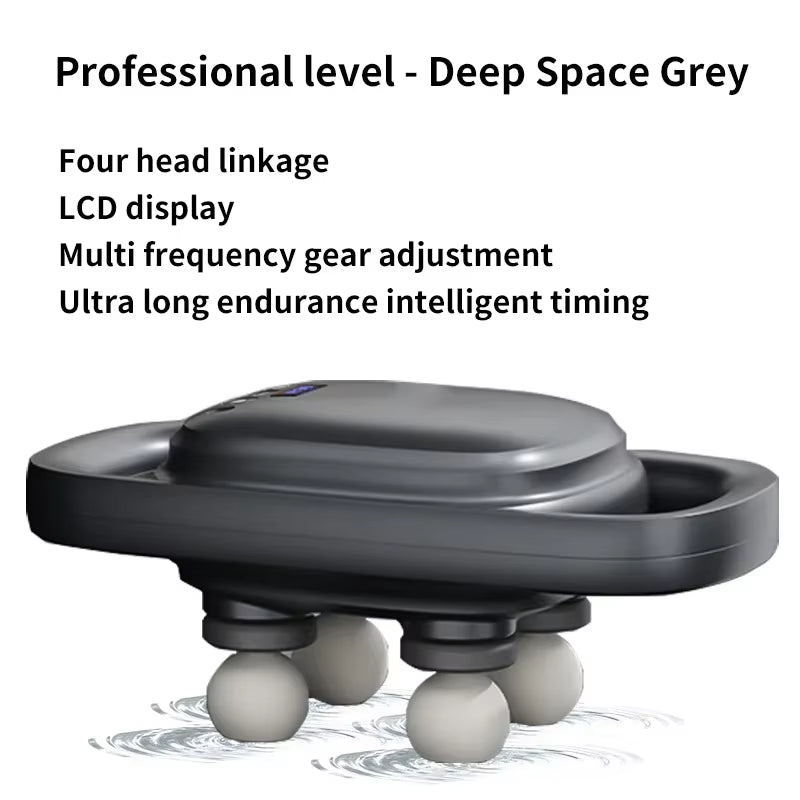 Ultimate 4-Head Wireless Fascia Gun: Professional Massager for Instant Muscle Relief and Dynamic Therapy