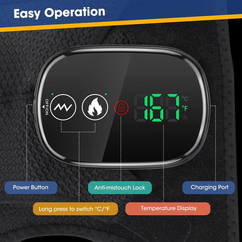 Ultimate Heating Vibration Massage Shoulder Pad - 3-Speed Heating & Vibrating Relief, Portable & USB Rechargeable, Perfect Gift for Parents!