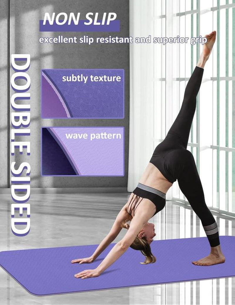 Ultimate Non-Slip Yoga Mat for Home Workouts - Eco-Friendly TPE for Pilates & Gym Exercises