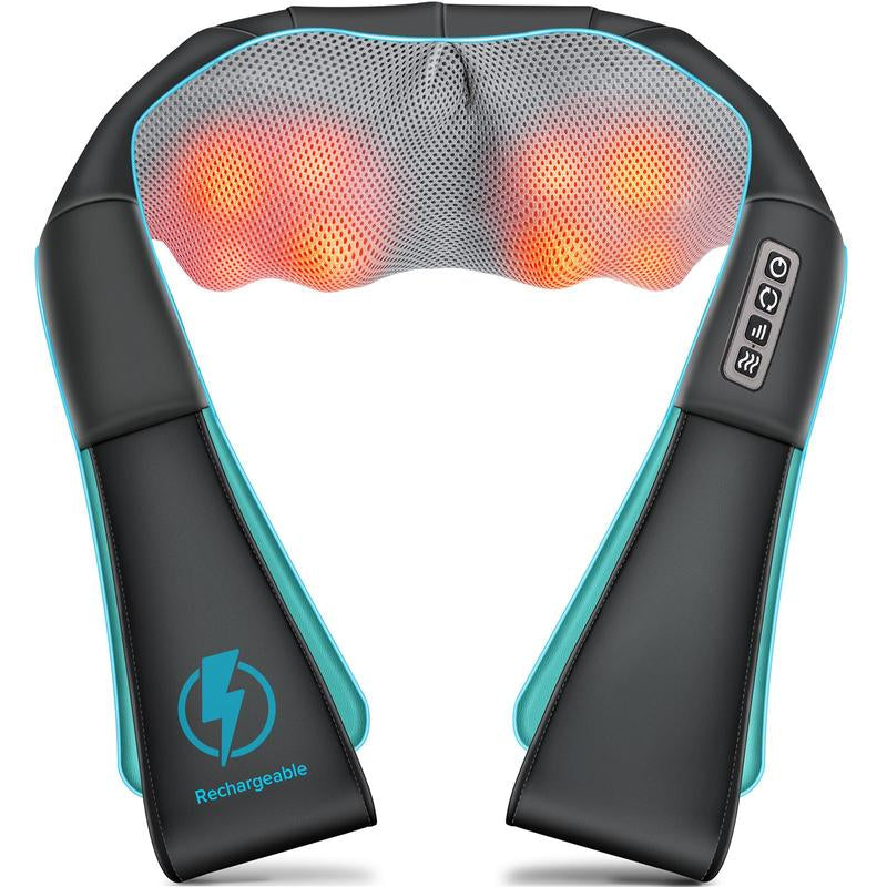 Ultimate Portable Neck, Shoulder & Back Massager with Heat - Rechargeable Deep Tissue Relief Pillow for Relaxation