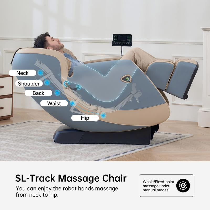 Experience Ultimate Relaxation with the Real Relax Full Body Zero Gravity Massage Chair - Airbag Heating & Bluetooth Enabled Comfort Recliner