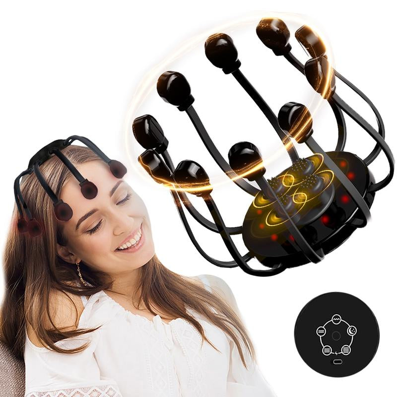 Revitalize Your Relaxation: Rechargeable Electric Head Massager with 5 Adjustable Modes – Perfect for Home & Office!