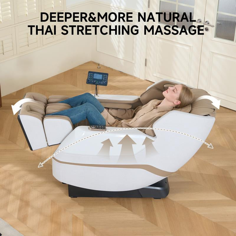 Experience Ultimate Relaxation: Real Relax Favor-27 SL Track Full Body Zero Gravity Shiatsu Massage Chair with Voice Control & Heating