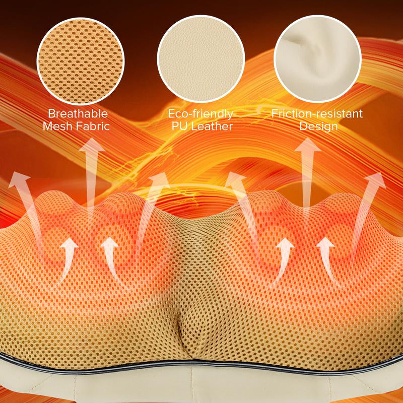Ultimate Portable Neck, Shoulder & Back Massager with Heat - Rechargeable Deep Tissue Relief Pillow for Relaxation