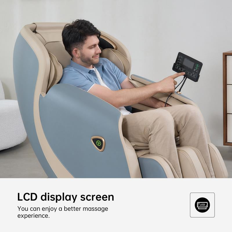 Experience Ultimate Relaxation with the Real Relax Full Body Zero Gravity Massage Chair - Airbag Heating & Bluetooth Enabled Comfort Recliner