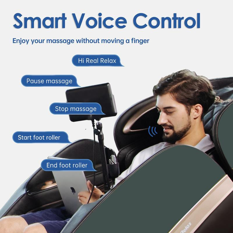 Elevate Your Comfort: Real Relax AI Massage Chair PS6500 - Zero Gravity Heated Massage Recliner with Bluetooth Audio for Ultimate Relaxation