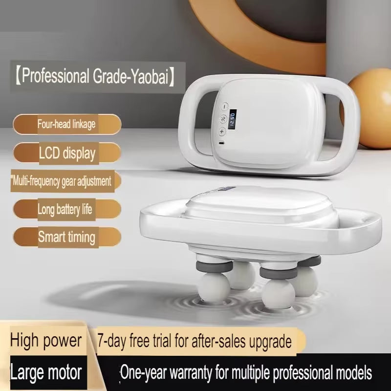 Ultimate 4-Head Wireless Fascia Gun: Professional Massager for Instant Muscle Relief and Dynamic Therapy
