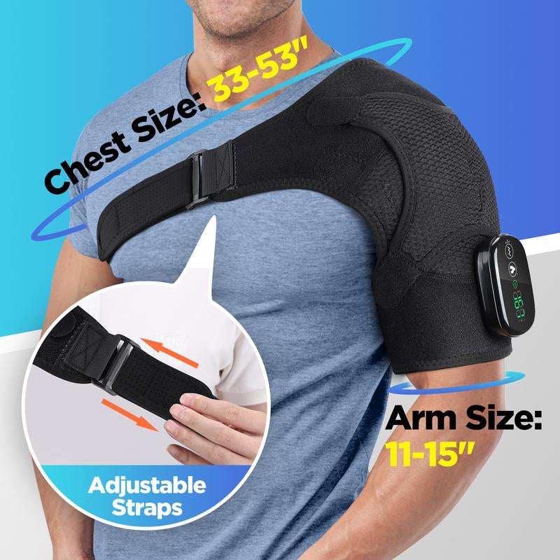 Ultimate Heating Vibration Massage Shoulder Pad - 3-Speed Heating & Vibrating Relief, Portable & USB Rechargeable, Perfect Gift for Parents!