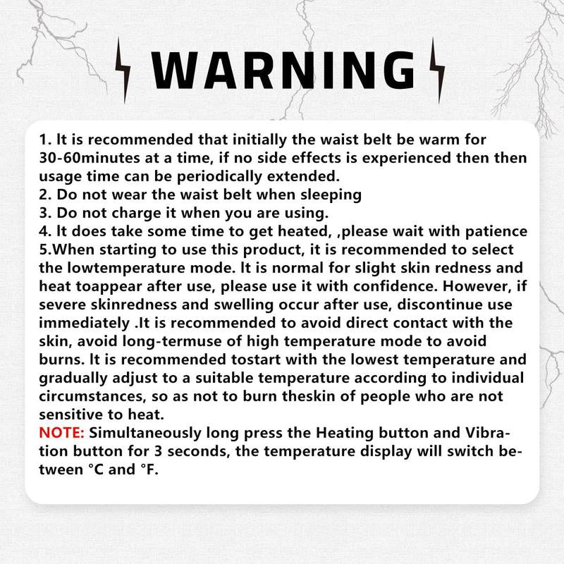 Relax & Rejuvenate: Wireless Heating and Massage Belt with Adjustable Settings for Ultimate Comfort