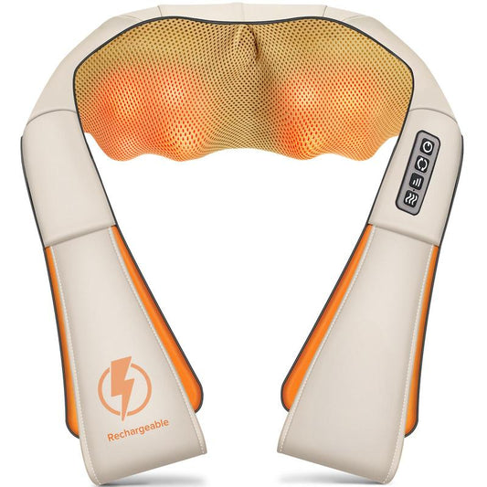 Ultimate Portable Neck, Shoulder & Back Massager with Heat - Rechargeable Deep Tissue Relief Pillow for Relaxation